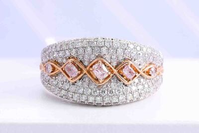 Pink Diamond Dress Ring - 8