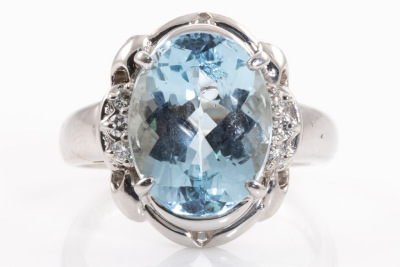 4.53ct Aquamarine and Diamond Ring