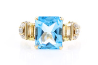 Topaz, Citrine and Diamond Ring