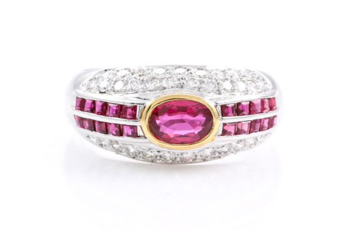 0.73ct Ruby and Diamond Ring