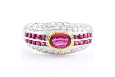 0.73ct Ruby and Diamond Ring