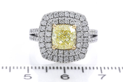 1.90ct Fancy Yellow Diamond Ring GIA SI2 - 2