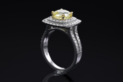 1.90ct Fancy Yellow Diamond Ring GIA SI2 - 7