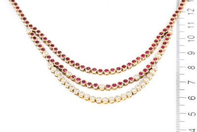 5.30ct Ruby and Diamond Necklace - 5
