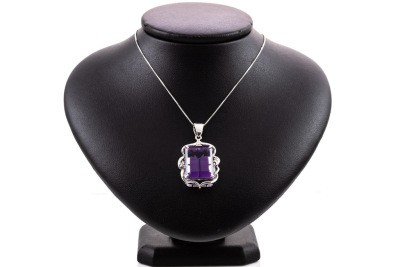 21.26ct Amethyst and Diamond Pendant