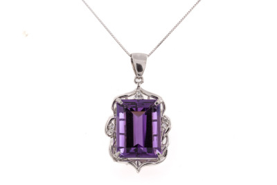 21.26ct Amethyst and Diamond Pendant - 2