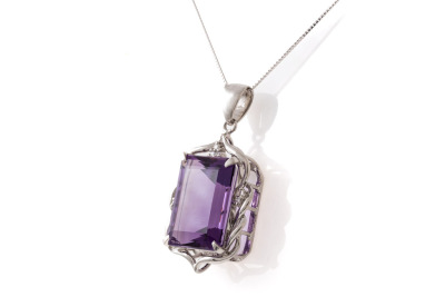 21.26ct Amethyst and Diamond Pendant - 5