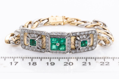 2.09ct Emerald and Diamond Bracelet - 2