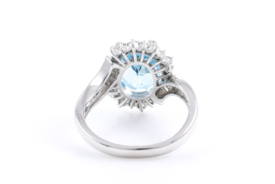 Topaz 3.66ct, Diamond & Platinum Ring - 4