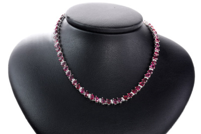 26.72ct Ruby & Diamond Necklace