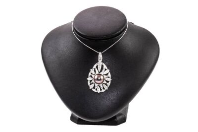 Tahitian Pearl and Diamond Pendant