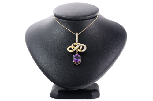 3.90ct Amethyst and Diamond Pendant