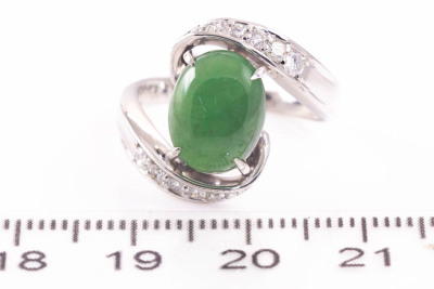 2.96ct Jade and Diamond Ring - 2
