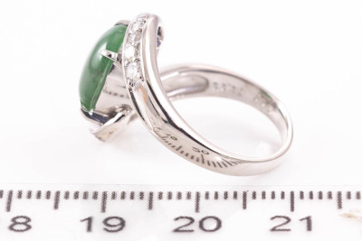 2.96ct Jade and Diamond Ring - 3