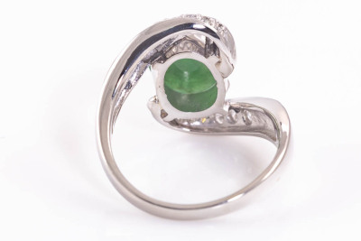 2.96ct Jade and Diamond Ring - 4