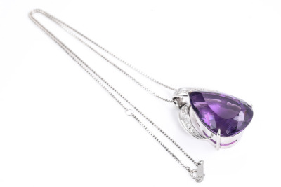 40.04ct Amethyst and Diamond Pendant - 6