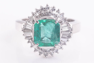 2.24ct Emerald and Diamond Ring