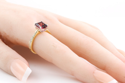 Emerald Cut Tourmaline & Diamond Ring - 6