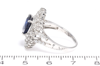 2.98ct Blue Sapphire and Diamond Ring - 3