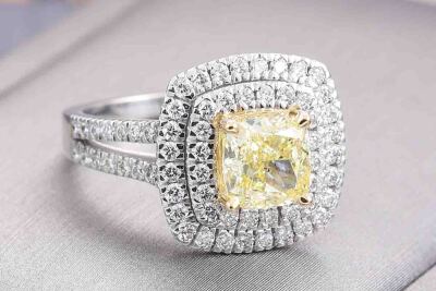 1.90ct Fancy Yellow Diamond Ring GIA SI2 - 9