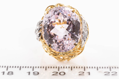 23.55ct Kunzite and Diamond Ring - 2