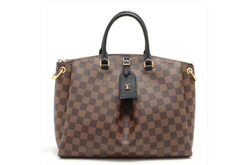 LOUIS VUITTON Damier Ebene Odeon Tote MM Black 1245042