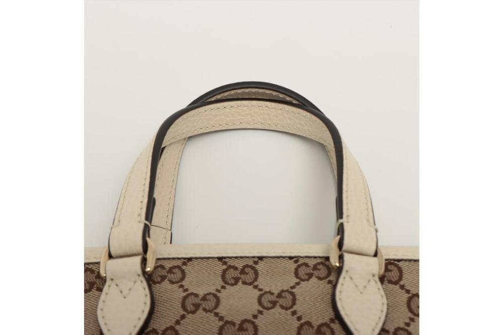 Gucci Bree Tote GG Supreme Small Beige in Canvas with Silver-tone - US