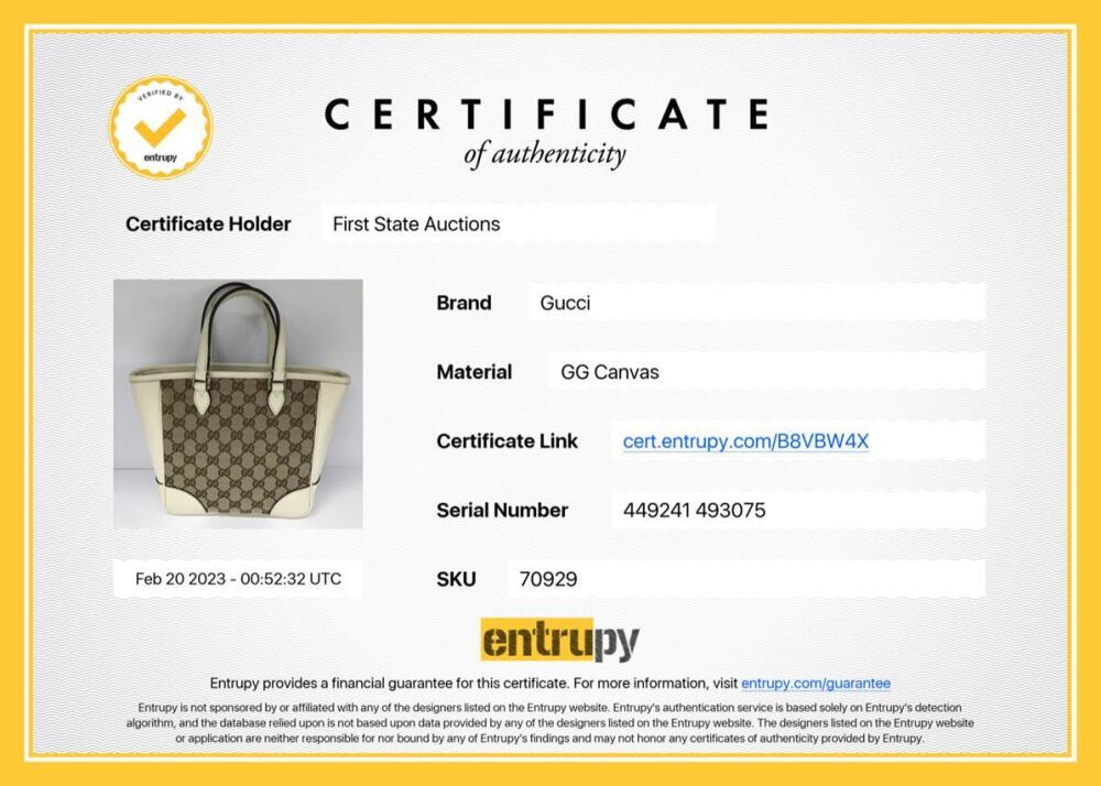 Entrupy Authentication Certificate (Hermes, Chanel, LV & more)