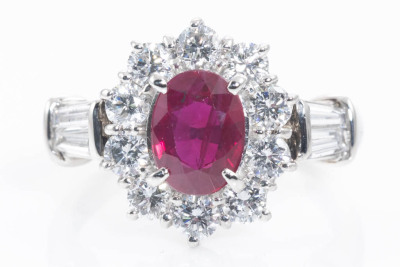 1.66ct Ruby and Diamond Ring