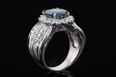 3.58ct Blue Sapphire and Diamond Ring - 6