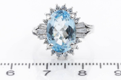 3.27ct Aquamarine and Diamond Ring - 2