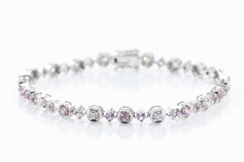 1.50ct Pink Sapphire and Diamond Bracelet