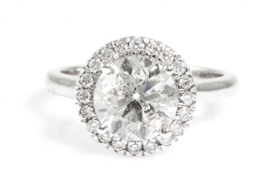 2.26ct Centre Diamond Halo Ring GSL