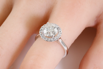 2.26ct Centre Diamond Halo Ring GSL - 2