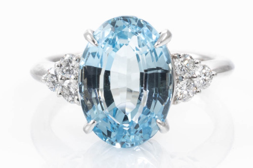 4.82ct Aquamarine and Diamond Ring