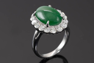 7.11ct Jade and Diamond Ring - 6