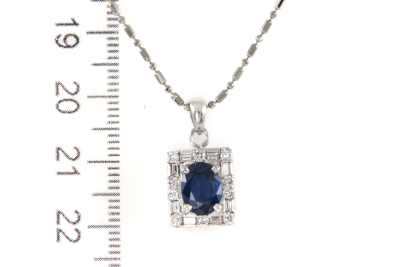 1.54ct Blue Sapphire and Diamond Pendant - 7