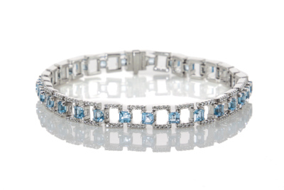 5.65ct Topaz and 0.90ct Diamond Bracelet