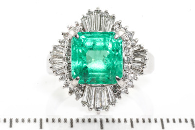 3.40ct Emerald and Diamond Ring - 2