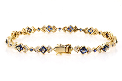 1.77cts Blue Sapphire and Diamond Bracelet - 3
