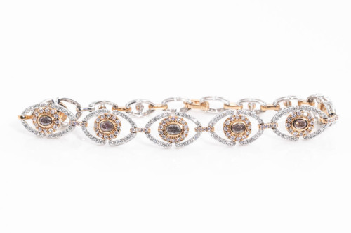 3.78ct Pink & White Diamond Bracelet