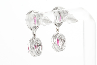 1.30ct Ruby and Diamond Earrings - 4