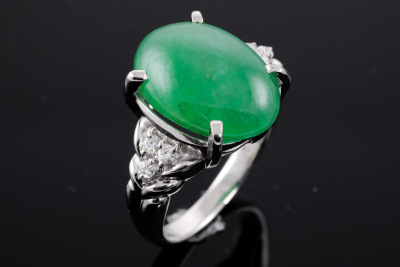 9.20ct Jade and Diamond Ring - 6