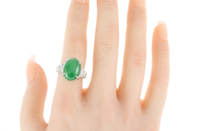 9.20ct Jade and Diamond Ring - 7