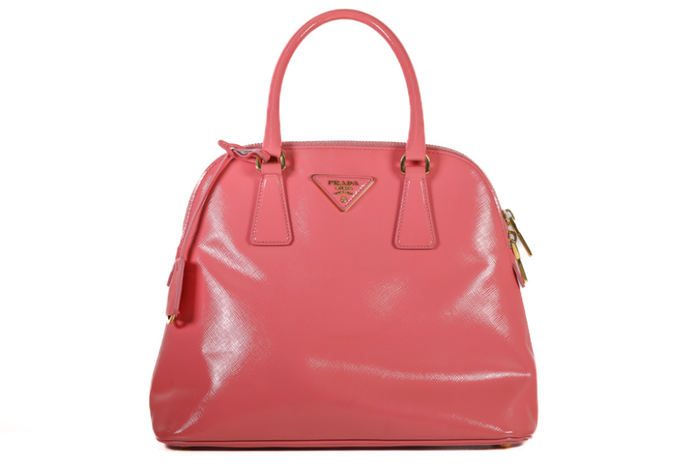 Prada Begonia Saffiano Vernice Promenade Bag