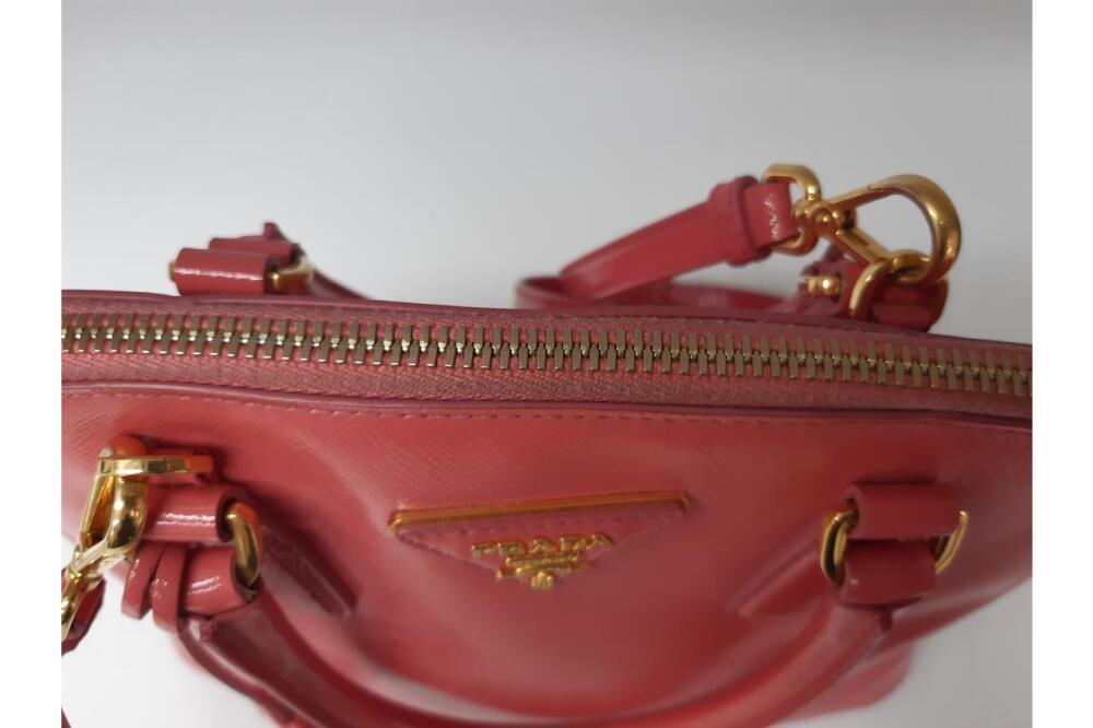 Prada Begonia Saffiano Vernice Promenade Bag