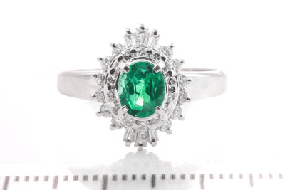 0.61ct Emerald and Diamond Ring - 2
