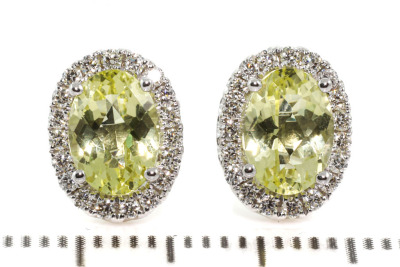 1.57ct Lemon Quartz and Diamond Earrings - 2