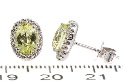 1.57ct Lemon Quartz and Diamond Earrings - 3