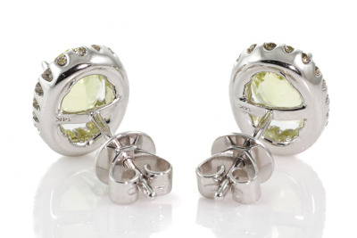 1.57ct Lemon Quartz and Diamond Earrings - 4